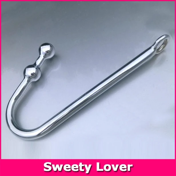 Sex Products Stainless Steel Metal Anal Hook Butt Plug with Double Anal Balls Sex Toys for MenWomenGay Unisex Product