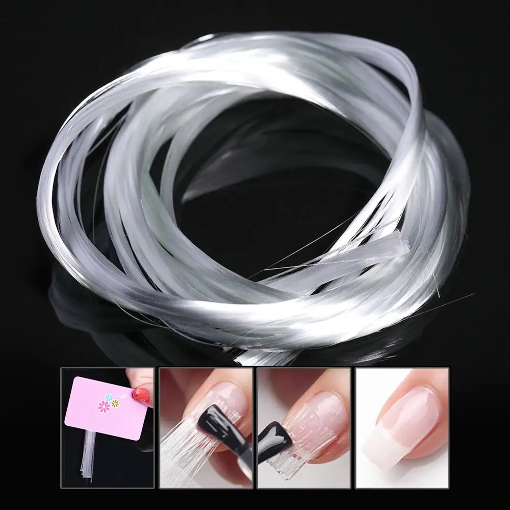 

1m/1.5m/2m Nail Fiberglass for Quick Building Extension Gel White Acrylic Nail Form Accessories with Scraper Nail Tips Tools