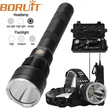 BORUiT 30000LM мощный светодиодный светильник-вспышка, головной светильник, USB Перезаряжаемый фонарь, IPX4 XHP50.2 18650 лампа для кемпинга, фонарь