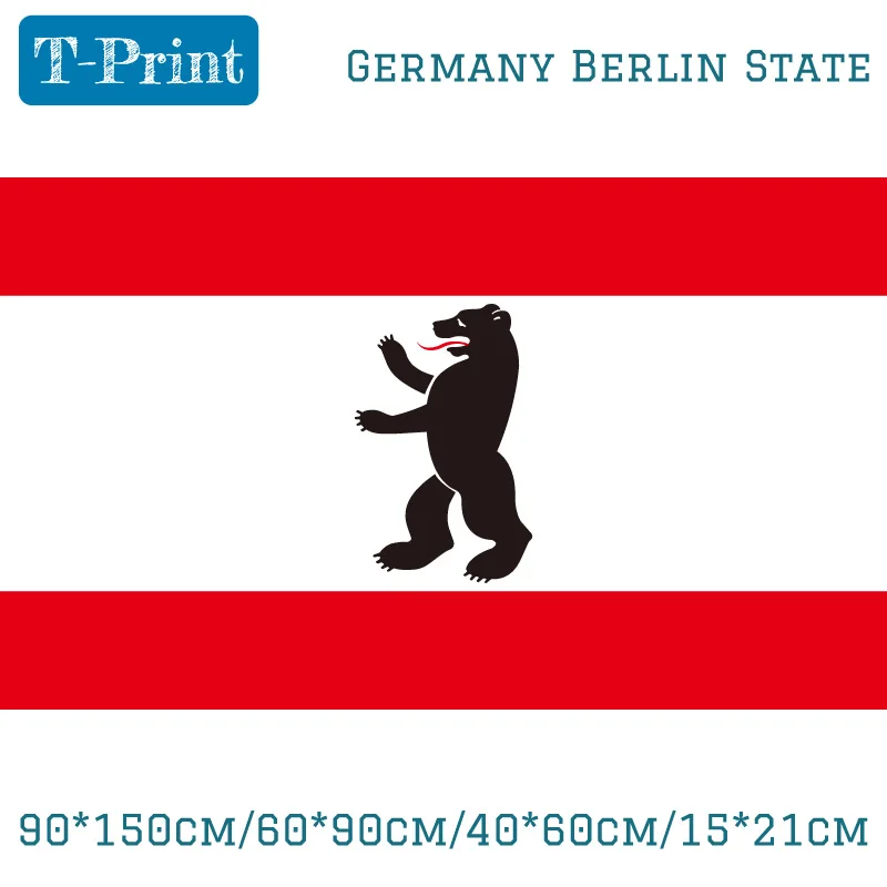 

Free shipping 90*150cm/60*90cm/40*60cm/15*21cm Germany Berlin State FLAG 3X5FT