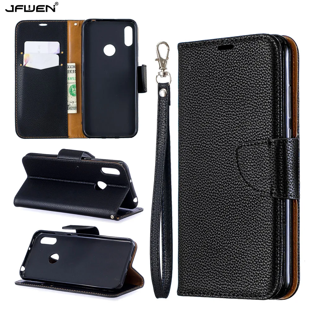 

Luxury Litchi Leather Phone Case For Huawei Y6 2019 Case For Funda Huawei Honor 8A Y6 Pro Prime 2019 Case Cover Flip Wallet
