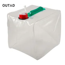 OUTAD 20L Plegable Bolsa de Almacenamiento de Agua de PVC Doble Maneja Bolsas Acampar Al Aire Libre Capacidad de Super Gran Depósito De Agua Transparente