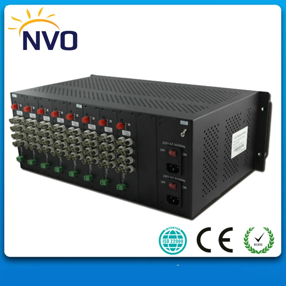 Волоконно оптический видео конвертер 4U Rackmount шасси с двойным источником