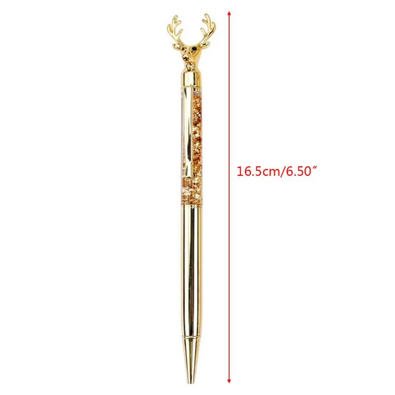 0.7mm Luxury Deer Head Ballpoint Pen Flow Oil Metal High-grade Signature Pens Stationery School Office Supplies Christmas Gift