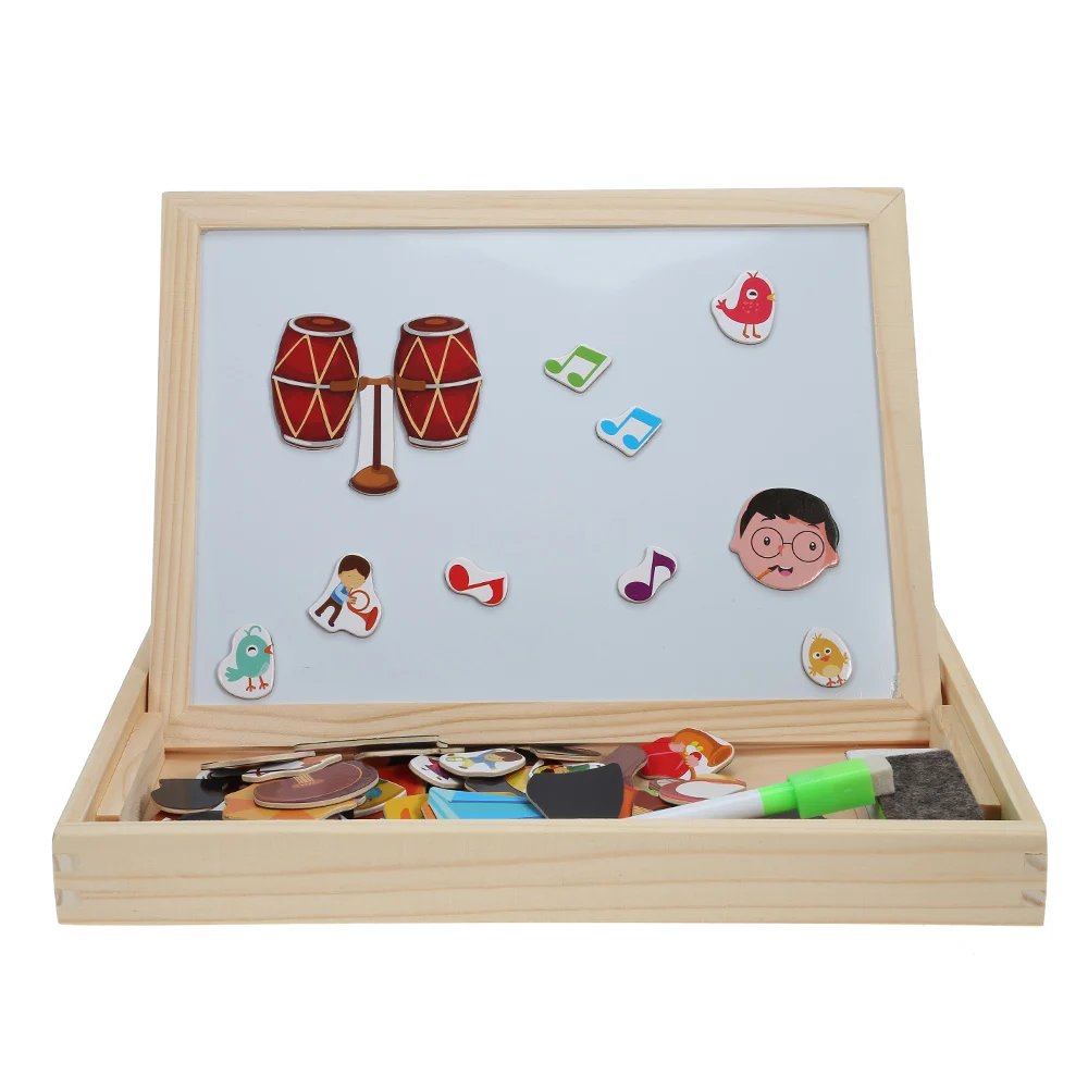 Drawing Board Musical Instrument Cognition Wooden Educational Toy For Over 3 Years Old