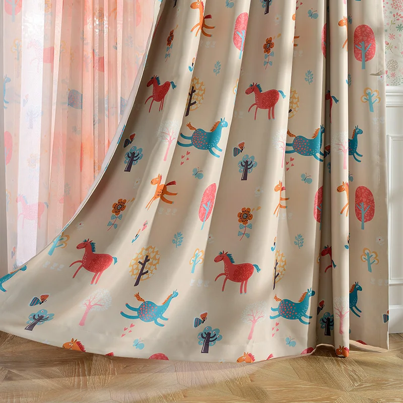 

Floating curtains For kids children boys girls kindergarten baby room custom cartoon high shading finished MFSL bedroom windows