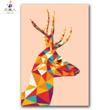 Животные Олень DIY цифровая картина маслом пакет по номерам с комплектами, спальня детской стены украшения, рождественский подарок для