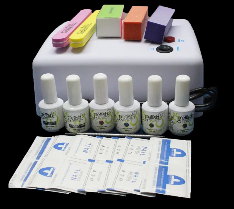 BTT96 Gel polish set 36W Lamp + Top base coat + Buffer + Remover + UV