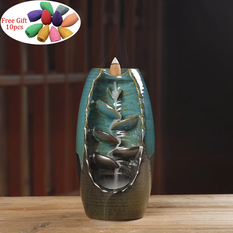 

Mountain River Incense Holder Ceramic Aromatherapy Crafts Incense Ddiffuser Home Office Backflow Incense Burner