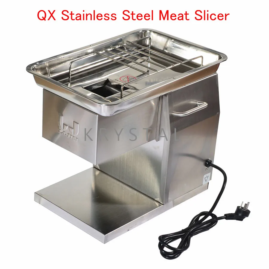 QX Stainless Steel Meat Slicer Automatic Meat Cutting Machine Commercial Meat Grinders for Restaurant Food Processor