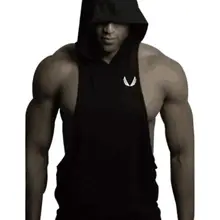 Быстросохнущая Для мужчин Жилетки для бега с капюшоном крутая футболка Тренажерный зал Танк топ, жилет летние Фитнес сжатия Спорт Колготки для новорождённых Костюмы