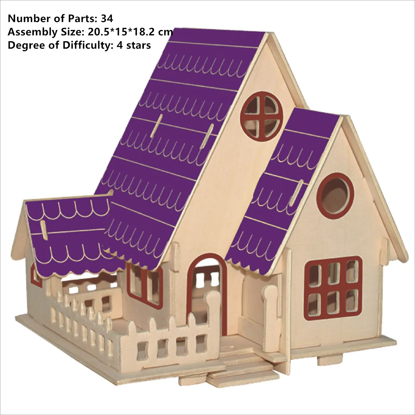 Assembly DIY Education Toy 3D Wooden Model Puzzles Of Forest Villa