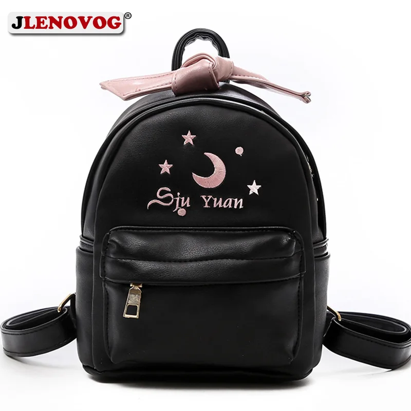 

Little girl Leather backpack bags for School Kid Mini Star Moon embroidery pack Sweet Sequin laser Rose Gold silver Shoulder Bag