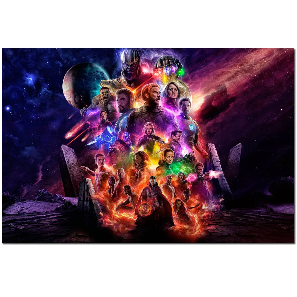 

TAAWAA The Avengers Endgame 4 2019 Hot New Superhero Movie Art Painting Silk Canvas Poster Print Picture Wall Home Decoration
