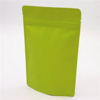 

30Pcs/Lot 18*29cm Zipper Event Matte Green Heat Seal Pure Aluminum Foil 7.08"x11.41" Pouches Snack Stand Up Zip Lock Bags