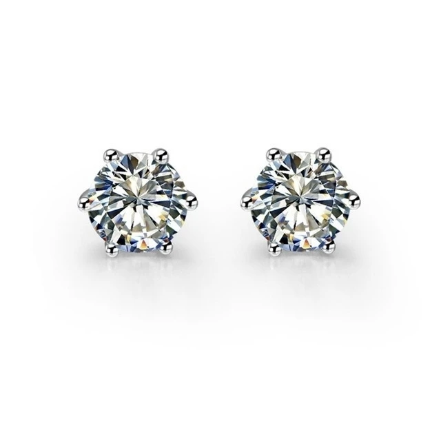 1/2 Ct White Diamond 18K White Gold Over Stud Earrings $999 (1)