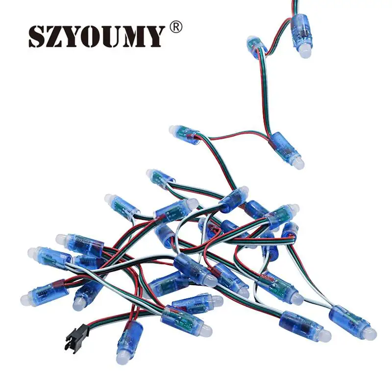 

SZYOUMY Optiona WS2811 Led Round Pixel Module 12mm IP68 Waterproof DC 5V Full Color RGB String Christmas LED Light Fast Ship
