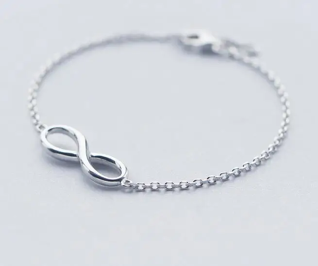 

women's gift forever love 925 sterling silver jewelry high polished Infinity Symbol Eternal Love Knot Bracelet GTLS349
