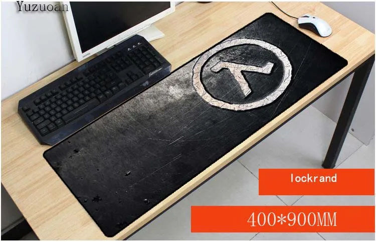 

Yuzuoan Drop Shipping Gaming Game keyboard Mouse Mats Half Life Silver Logo Custom High Speed Large Lock Edge Pad Foror CSGO LOL