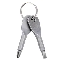 5 sets/lot EDC camping equipment Portable Stainless Steel Keychain Flathead Head Key Ring Key Chain Screwdriver grey/black