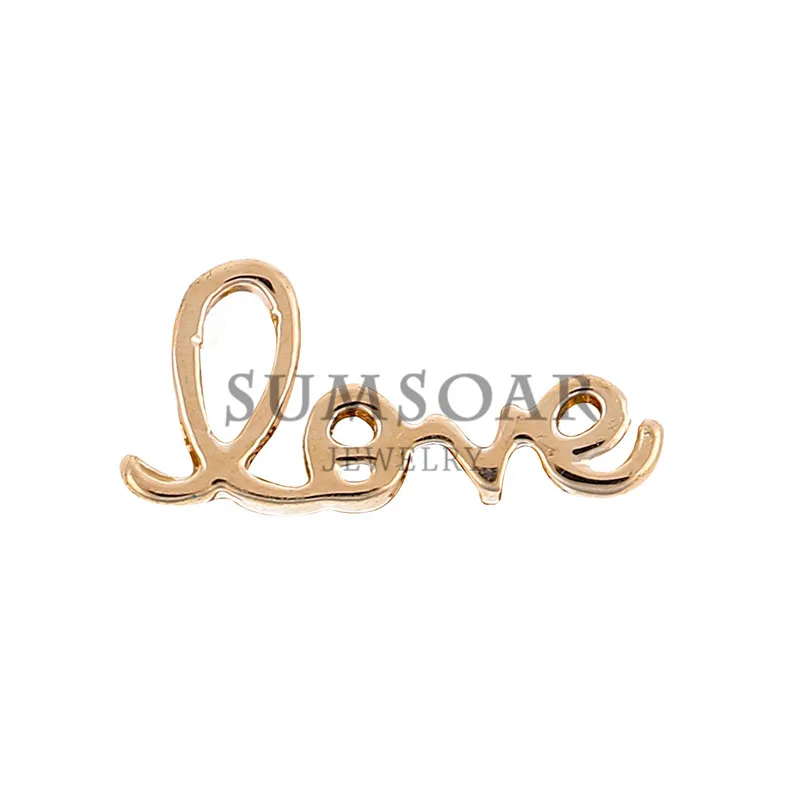 Somsoar ювелирные изделия Вертикальная Любовь Шарм fit Кожаный обертывающийся браслет 10 шт./лот - Окраска металла: rose gold