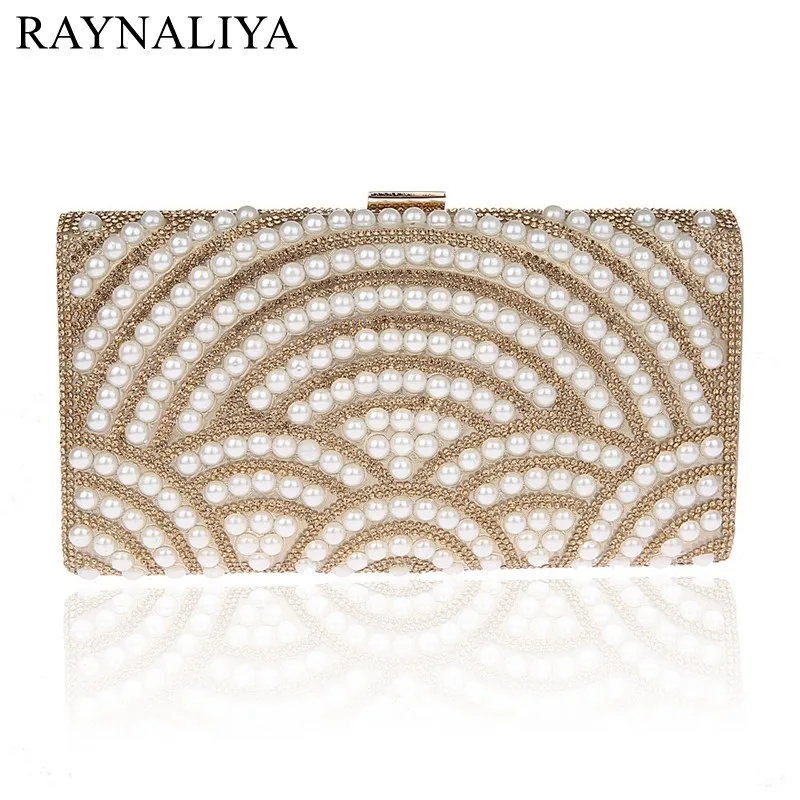 

Big Size Hard Style Rhinestone Evening Bags Pearl Clutches Fashion Women Shiny Clutch Bag Diamonds Beading Flap SFX-A0021