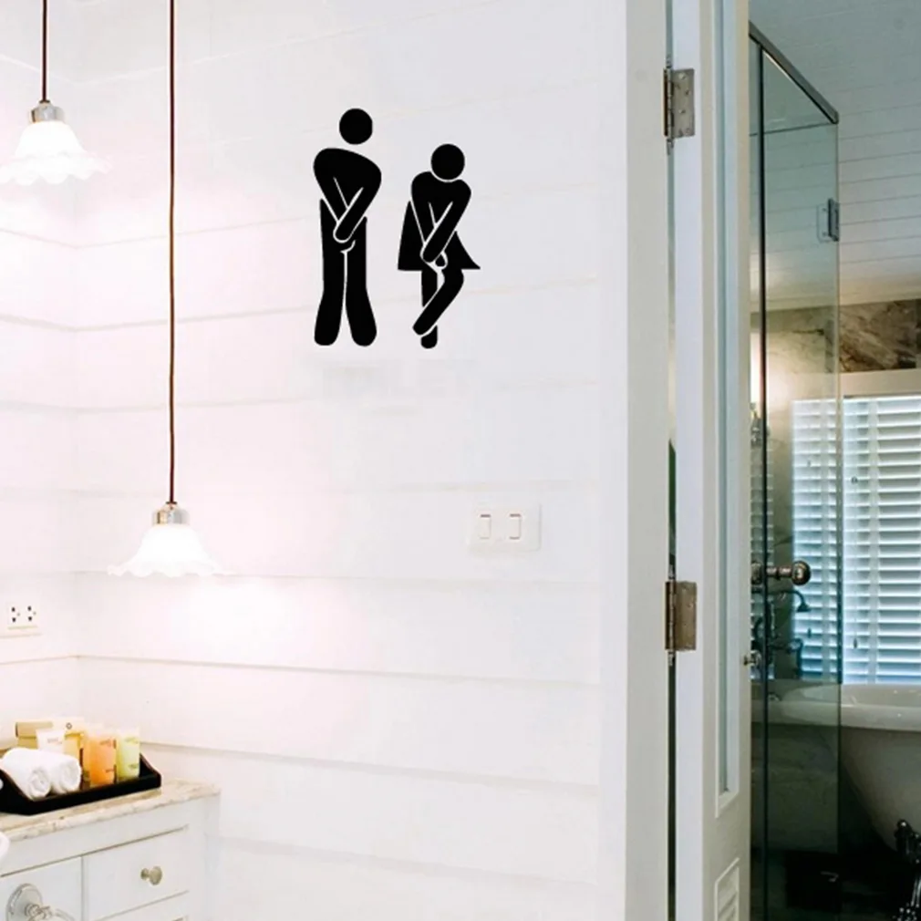 

1Pc Funny Toilet Entrance Sign Decal Vinyl For Shop Office Home Cafe Hotel decor Hot Search