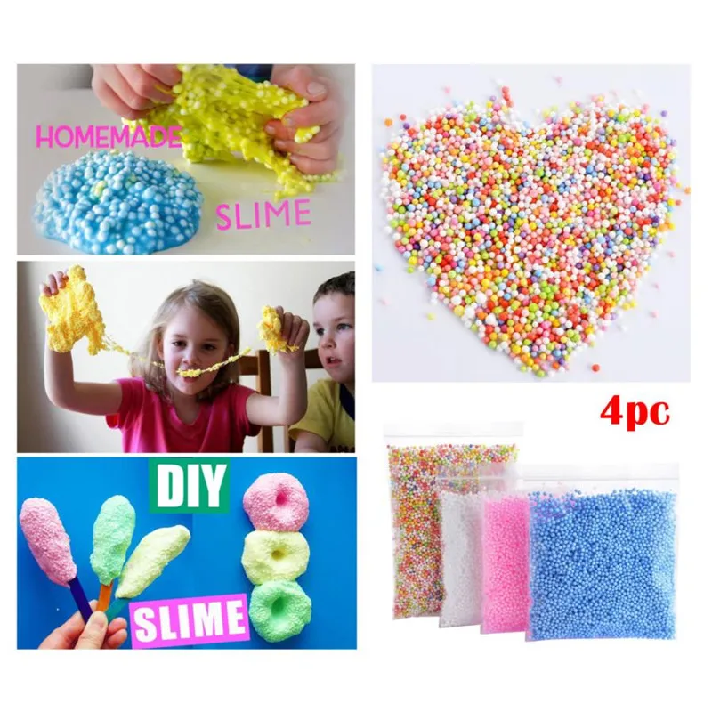 

4 Bags Colorful Foam Balls Child Kids DIY Crafts Supplies For Homemade Slime Mix Color 30000pcs 0.1-0.18 inch Beads Drop Ship