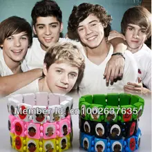 72 шт. 1D I Love One Direction супер звезда дерево эластичные браслеты смешанные 6 цветов вечерние ювелирные изделия в подарок