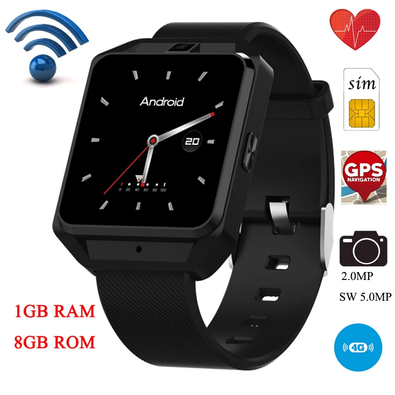 

Microwear H5 4G Smartwatch Phone 1.54 inch MTK6737 Quad Core 1.1GHz 1G RAM 8G ROM GPS WiFI SIM Card Android 6.0 Bluetooth Watch