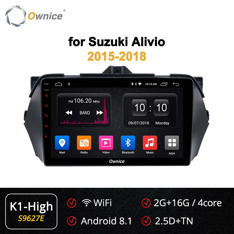 Ownice K1 K2 K3 K5 K6 " Android 9,0 Восьмиядерный автомобильный dvd-плеер gps Navi для Suzuki CIAZ Alivio- 360 панорама DSP 4G LTE - Цвет: S9627 K1-High