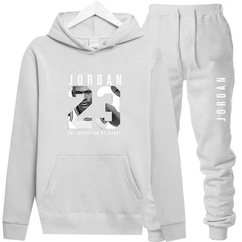New 2018 Brand Tracksuit Fashion JORDAN 23 Men Sportswear Two Piece Sets All Cotton Fleece Thick hoodie+Pants Sporting Suit Male