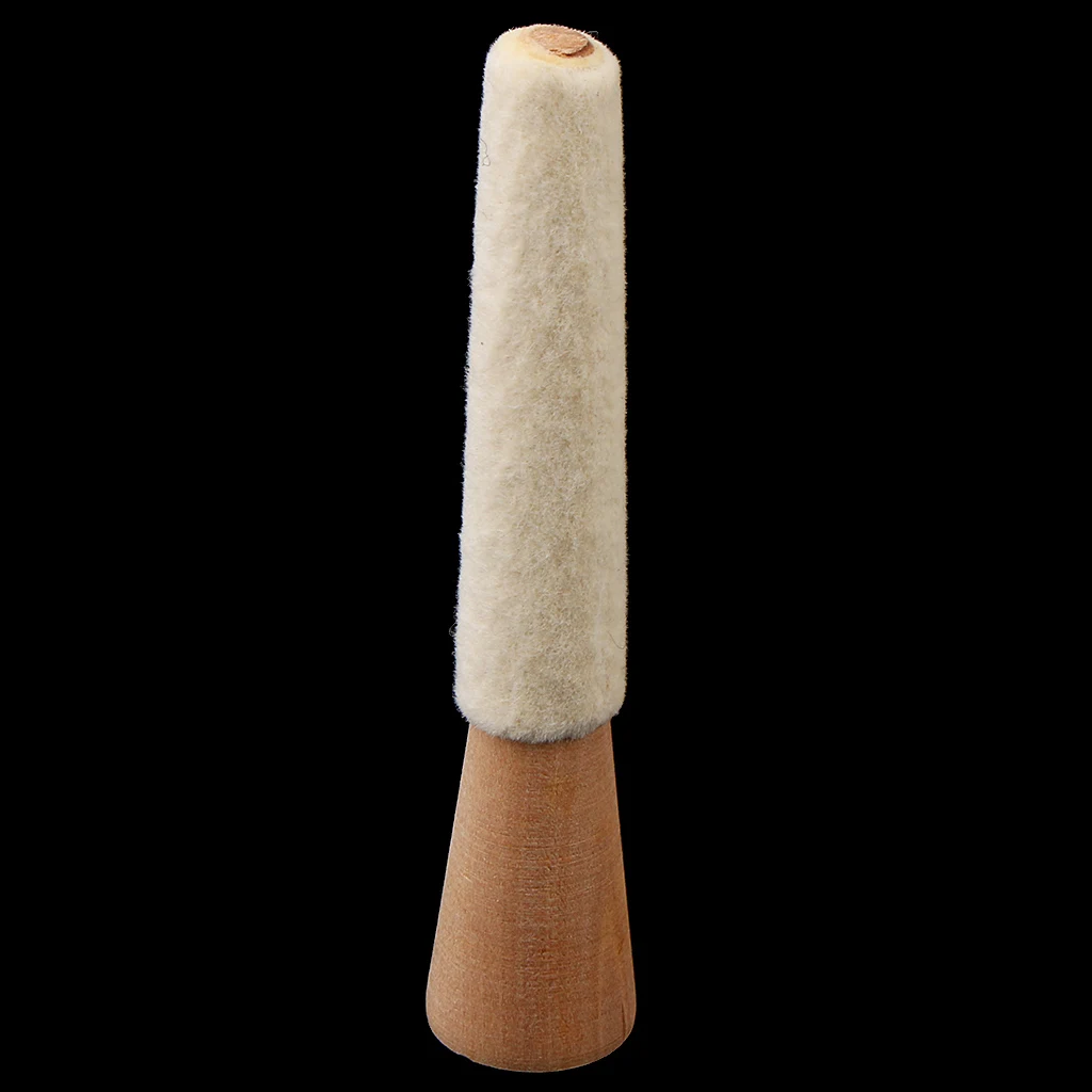 MagiDeal Mounted Felt Cone Type on Wood Inside Ring Jewelry Polishing Tool
