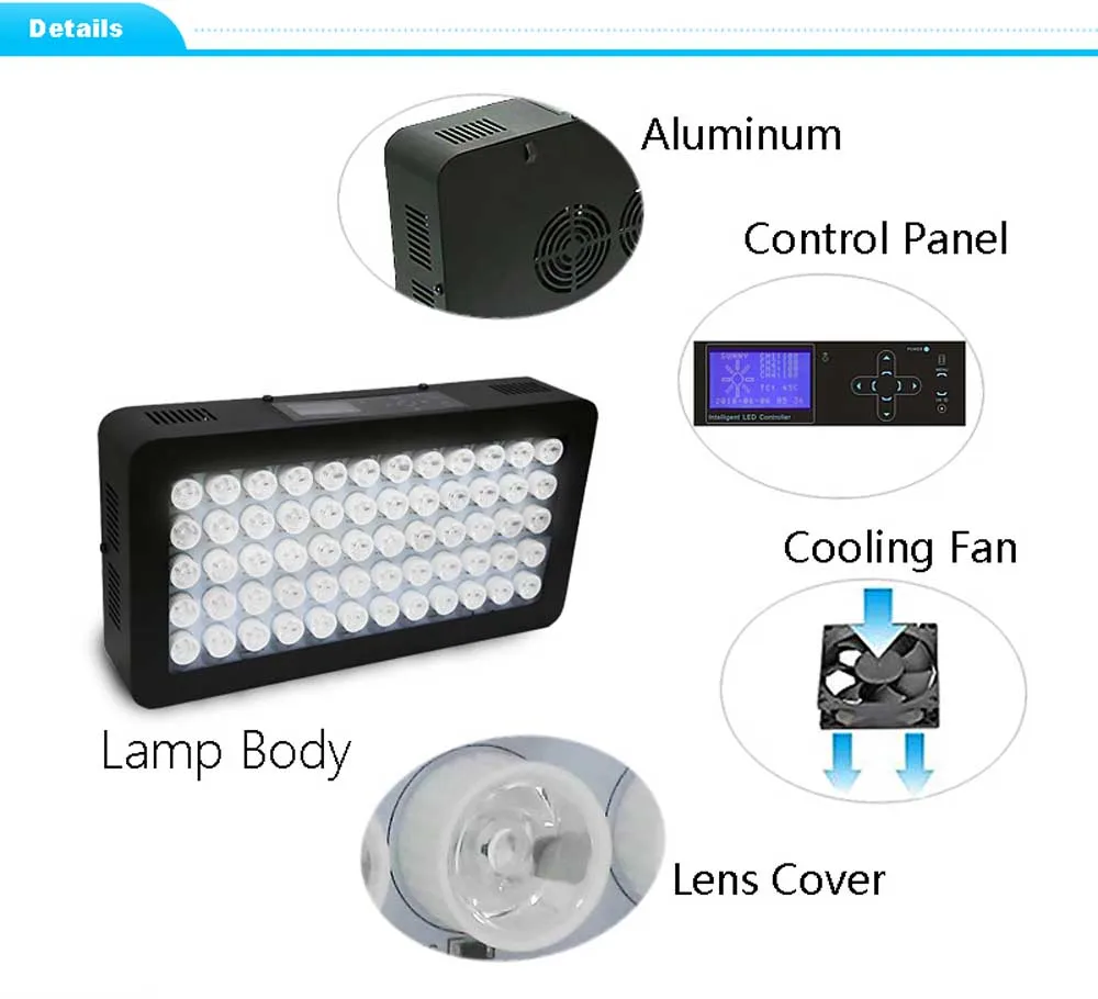 Remote or Touch control 180W LED Aquarium Light Timer Control Dimmable lamp Freshwater and Saltwater Coral Reef Grow Fish Tank  (24)