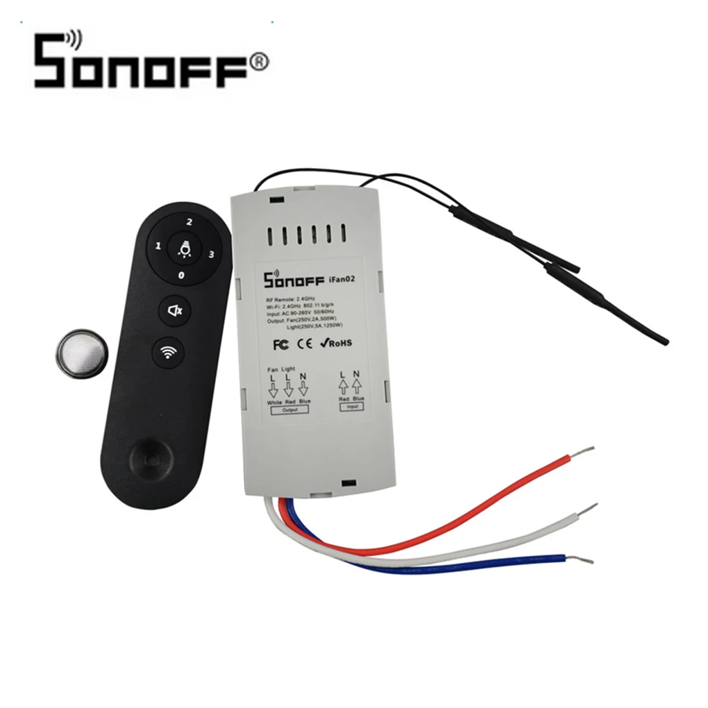 

Sonoff IFan02 Ceiling Fan Controller WiFi Smart Ceiling Fan with Light APP Remote Control