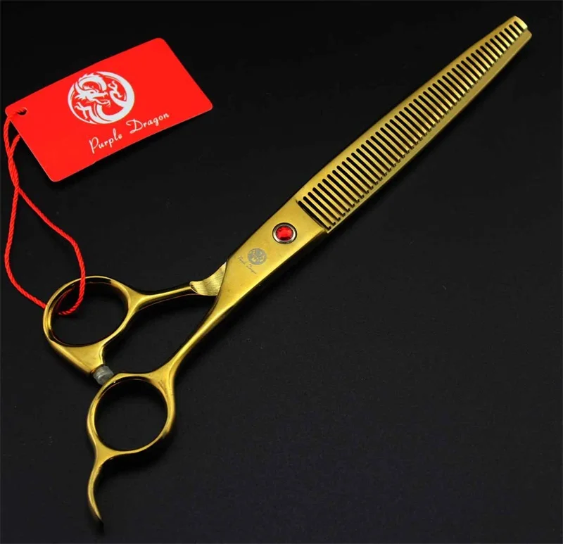 Purple dragon 8.0 inch Professional dog grooming scissors Straight & Curved & Thinning Shears Sharp Edge Animals Hair Cutting (26)