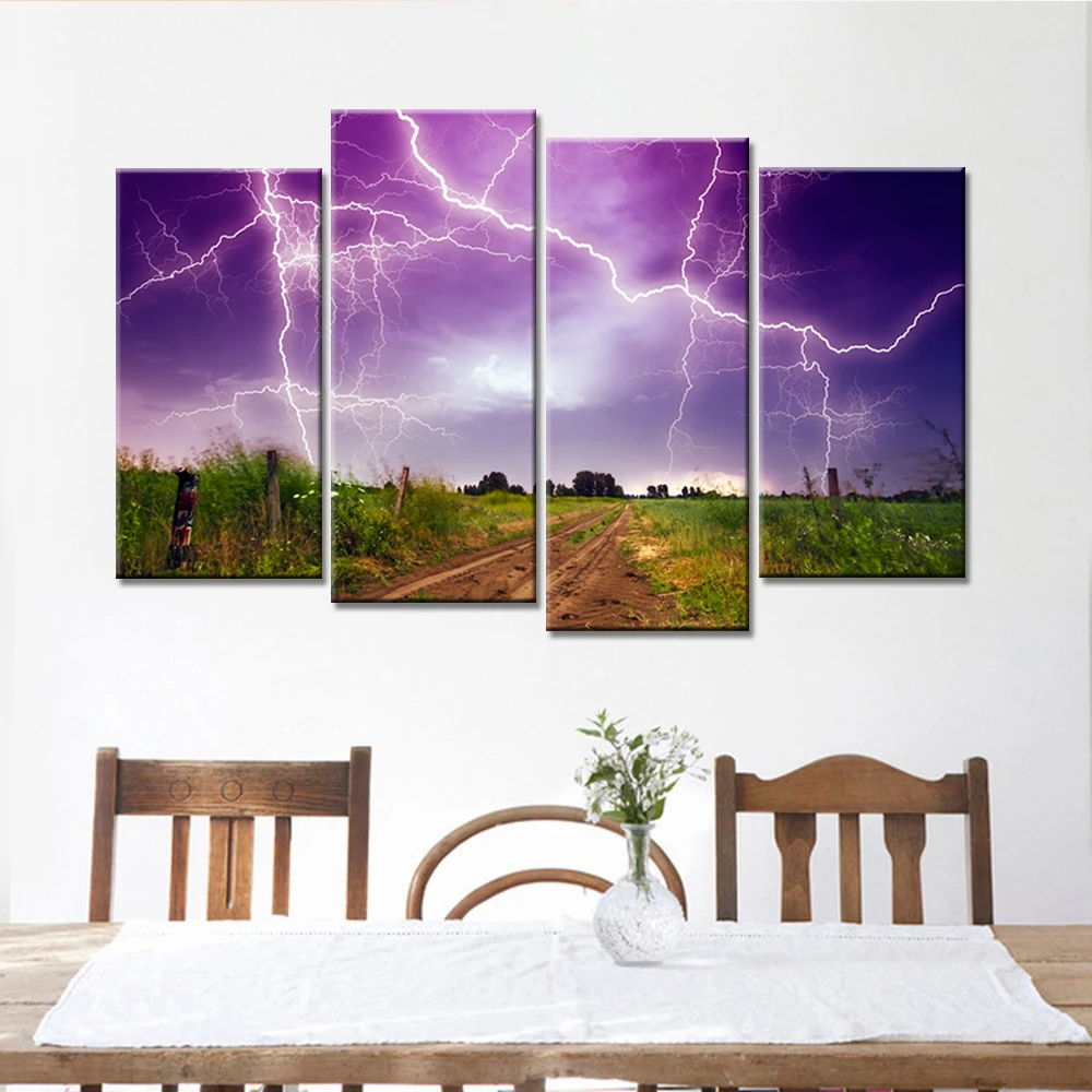 4 шт. настенные картины на холсте молния|canvas painting|painting for living roompainting modern |