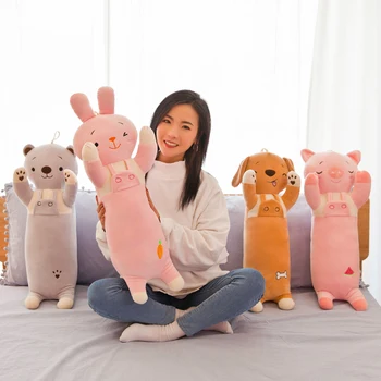 

Candice guo plush toy stuffed doll cartoon animal long body dog rabbit bear sleeping pillow cushion birthday gift present 1pc