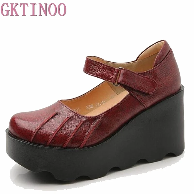 wedge platform pumps