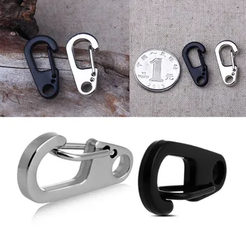

OOTDTY 1pc Stainless Steel Keychain Key Ring Clasps Clips Split Hook for climbing adventures outdoor