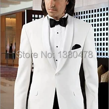 Для мужчин Костюмы изготовление под заказ дешевые стиль белый Жених Смокинги для женихов нагрудные Женихи Для мужчин для свадебное платье одежда жениха Костюмы