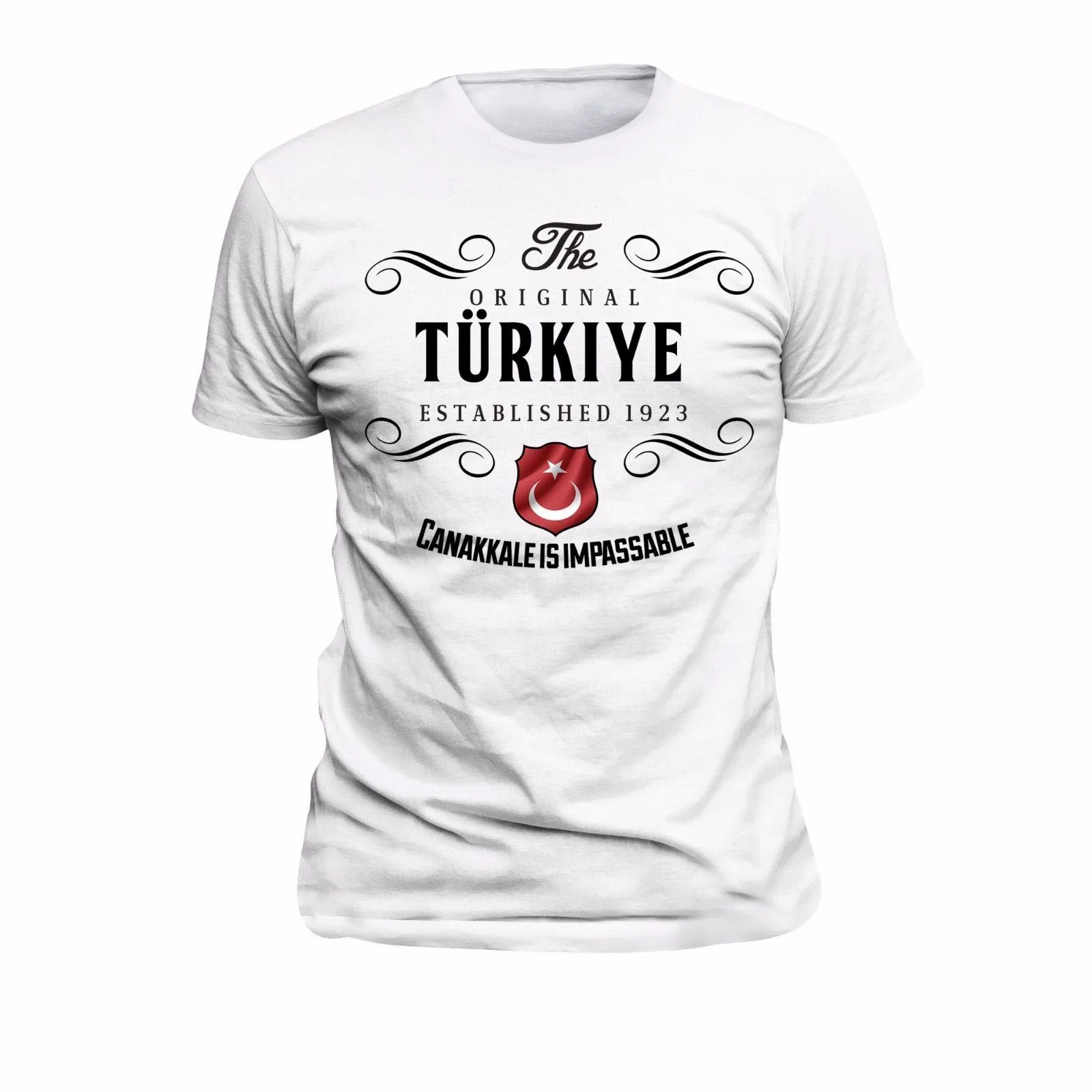 Футболка Турция Canakkale Honor Proud страна новые летние модные футболки с короткими рукавами хлопок дизайн ваш собственный футболка - Цвет: Белый