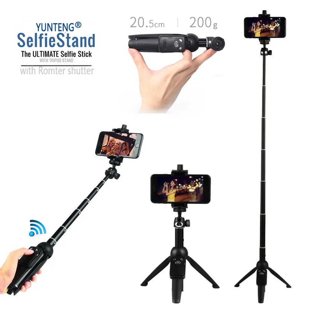 

for iPhone 7 8 X for Samsung Selfie Mounts & Holders Stick Tripod Bluetooth Remote Extendable Monopod