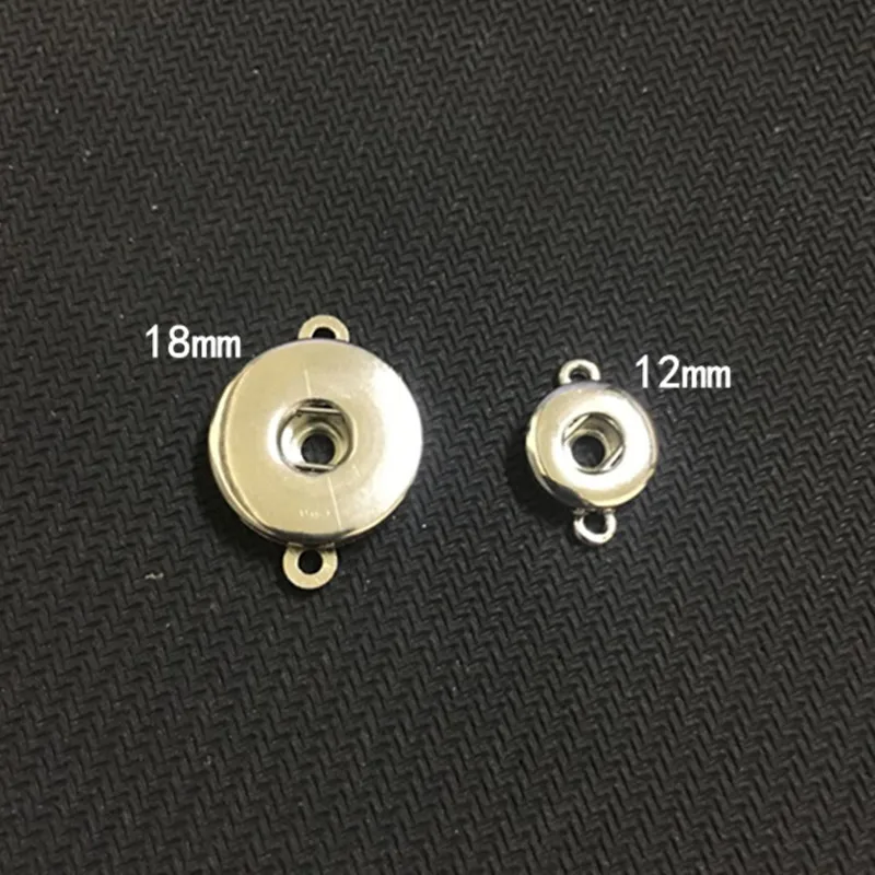 Hot Sale Snap Jewelry Findings Metal Silver 12mm/18mm Snap Button Charm