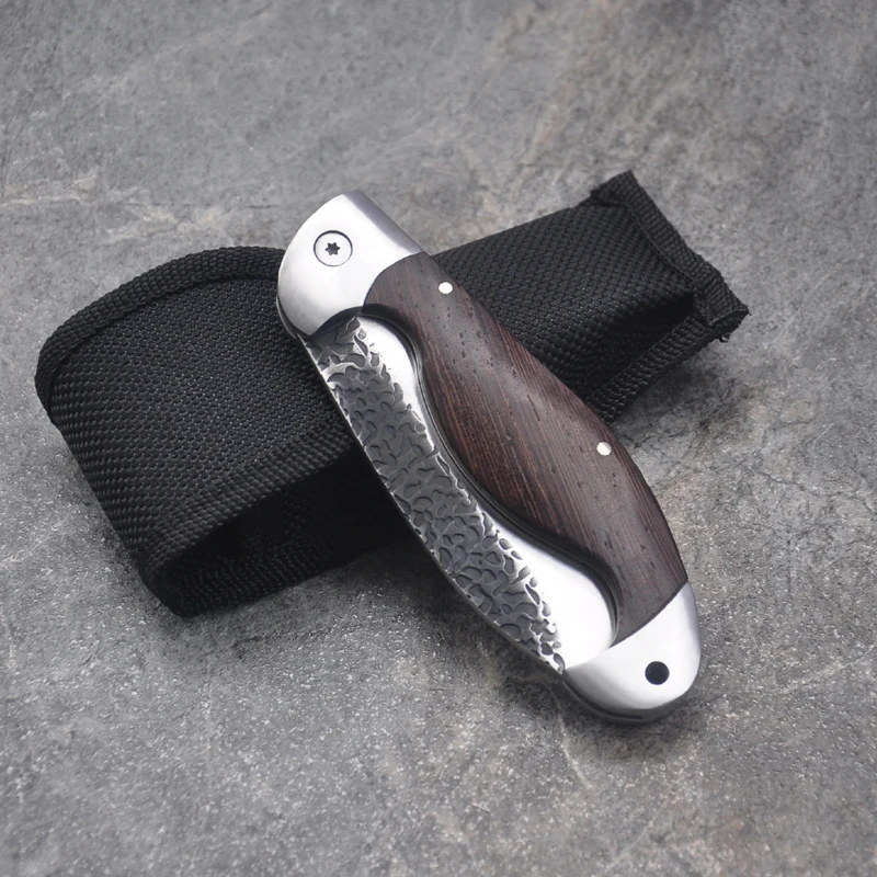 

8.2'' Folding Knife Hunting Knife Survival Camping Pocket Knife Portable Outdoor Knife Tactical Hot Damascus + Nylon Sheath