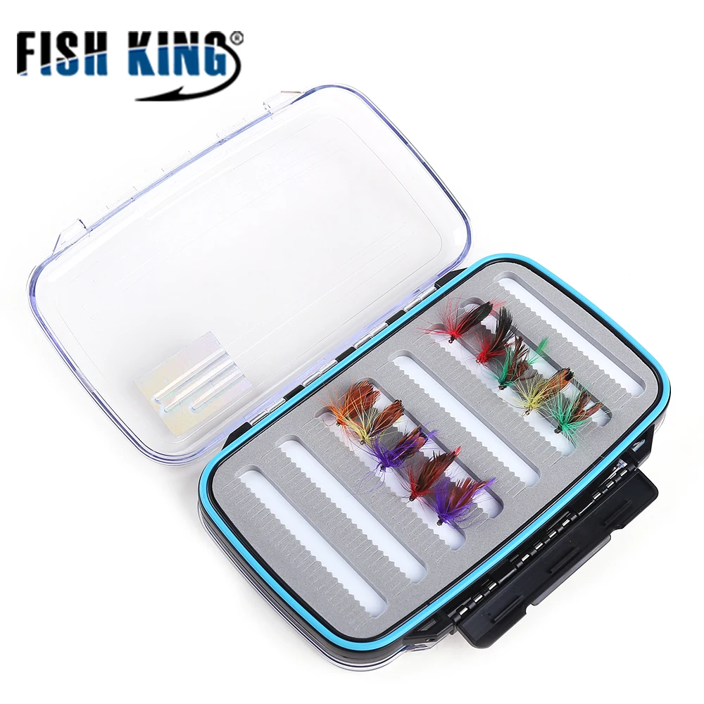 

FISH KING Plastic Waterproof Fly Fishing Lure Box 18cm*11cm High Capacity Fly Fishing Box Fly Box Tackle Case Box