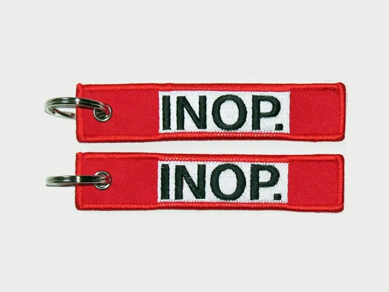 

Inop Fabric Embroidery Keyring Keychain Tag Inoperative Airbus Aircraft Pilot Mechanic Engineer