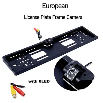 

Car Rear View Camera EU European License Plate Frame Waterproof HD Night Vision Reverse Backup Camera With 12LED Light