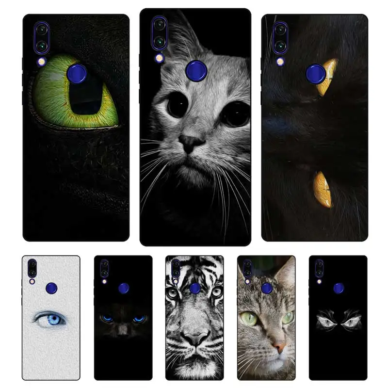 N263 Beautiful Eyes Black Silicone Case Cover For Xiaomi Redmi Note 3 4 4X 5 5A 6 7 Pro Global |
