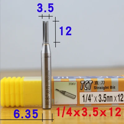 1 шт. 1/" хвостовик 1 мм-6 мм TCT прямые фрезы для резьбы по дереву 2 флейты для гравировки по дереву фрезы карбидные Фрезы с ЧПУ - Длина режущей кромки: D-3.5mm.H-12mm